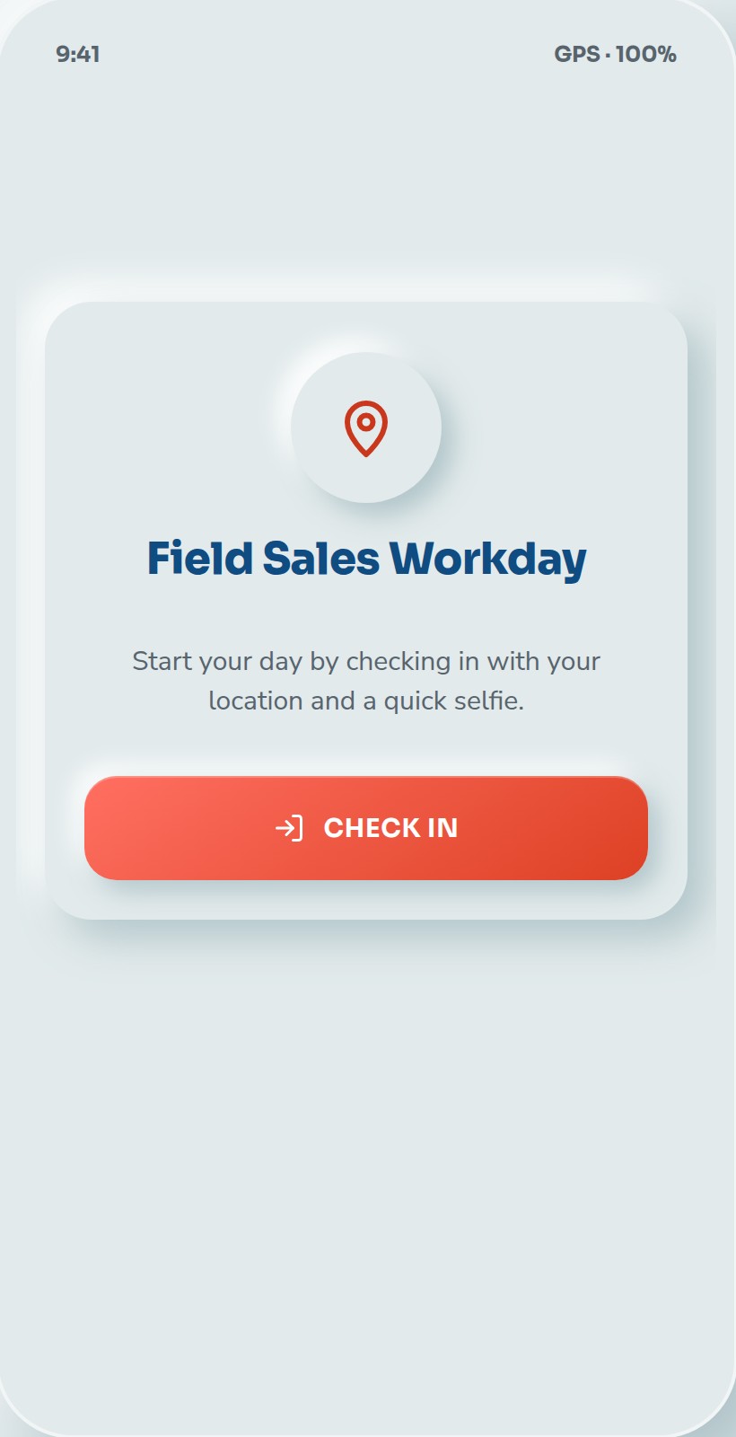 Field sales check-in on a phone